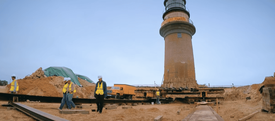 moving Southeast lighthouse Block Island