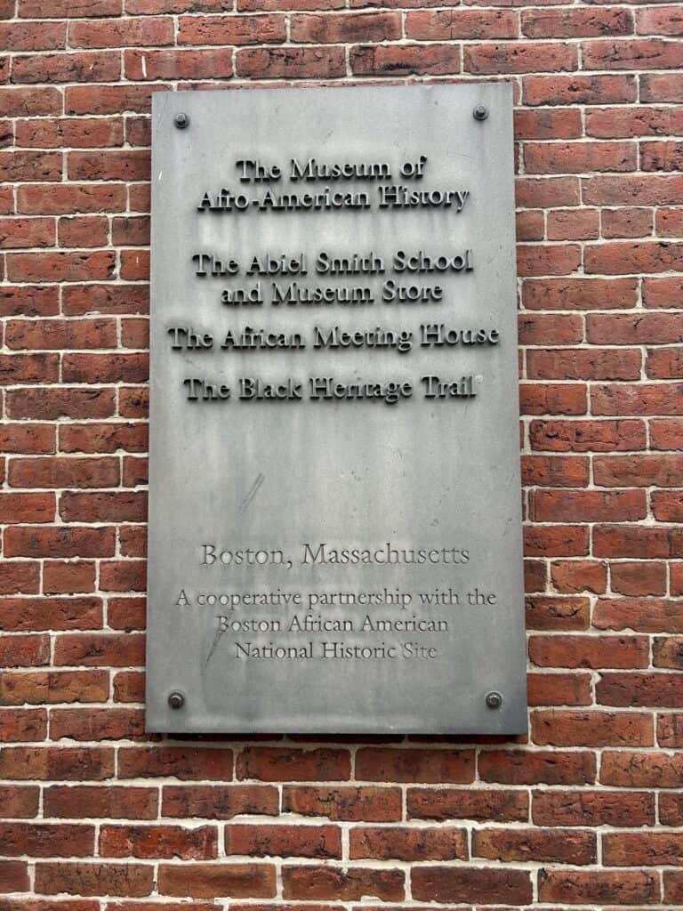 African American History sign on Beacon Hill boston