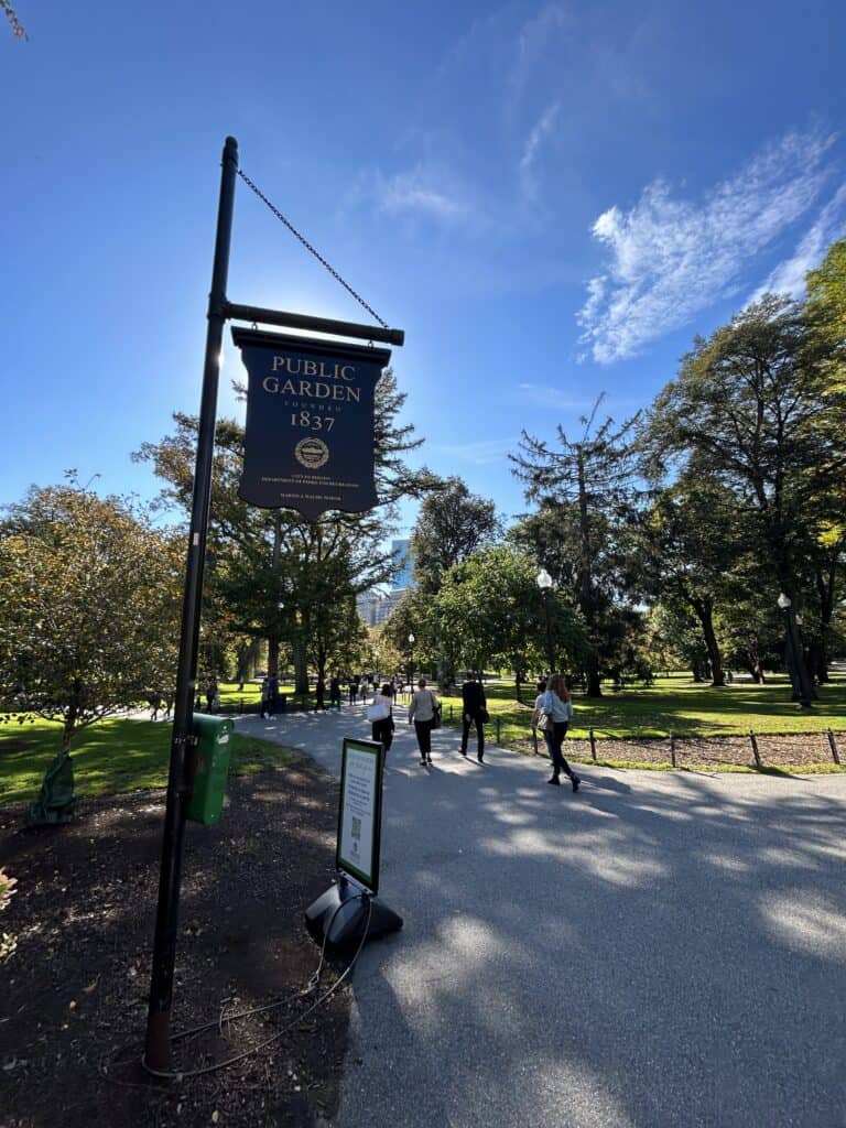 Boston Public Garden sign