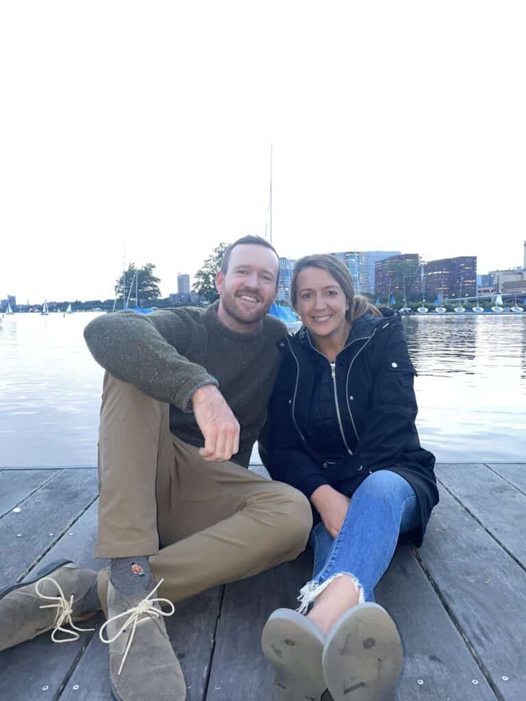 Mike and Mackenzie on a Charles River dock